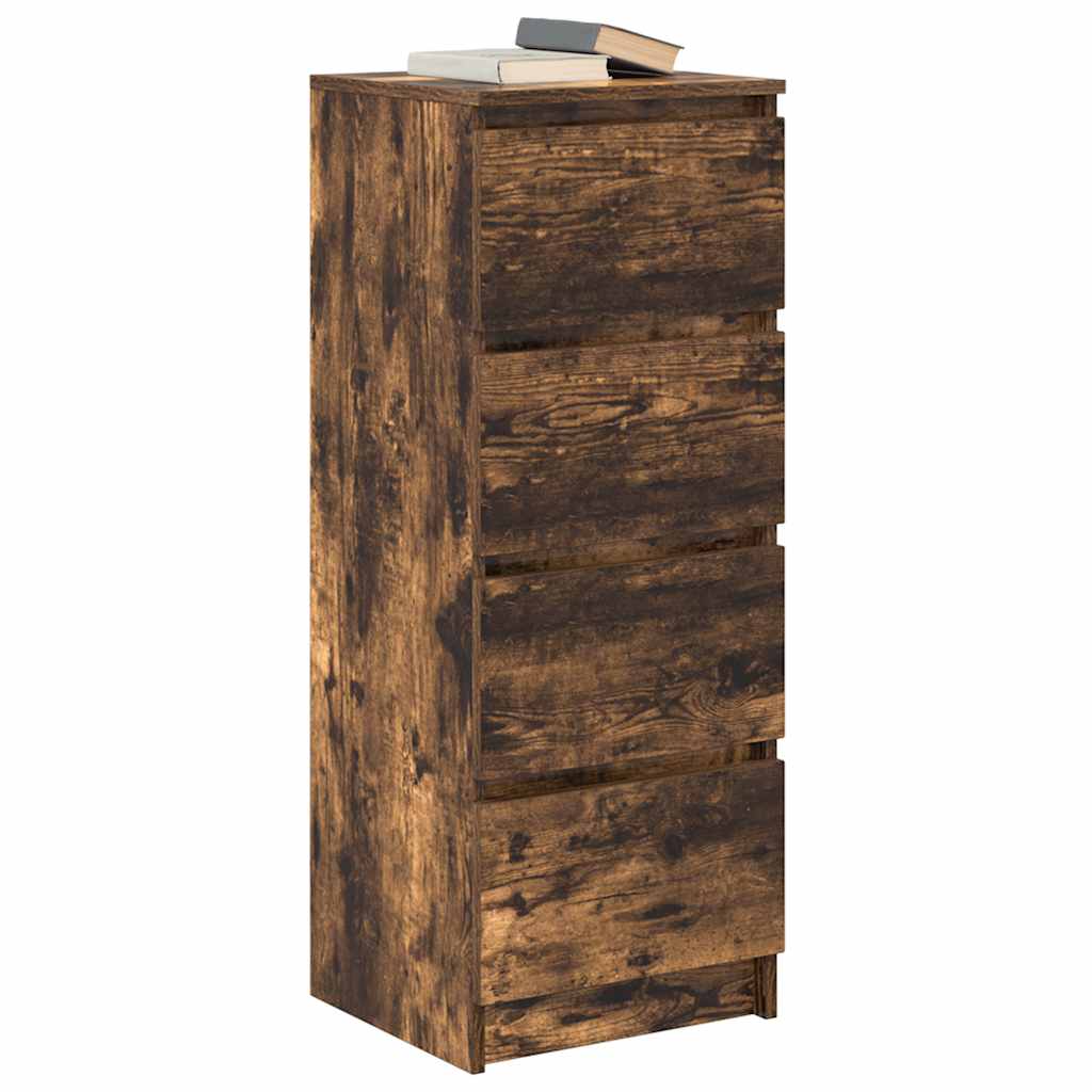 Komoda Dymový Dub 37,5X35X99 Cm Spracované Drevo
