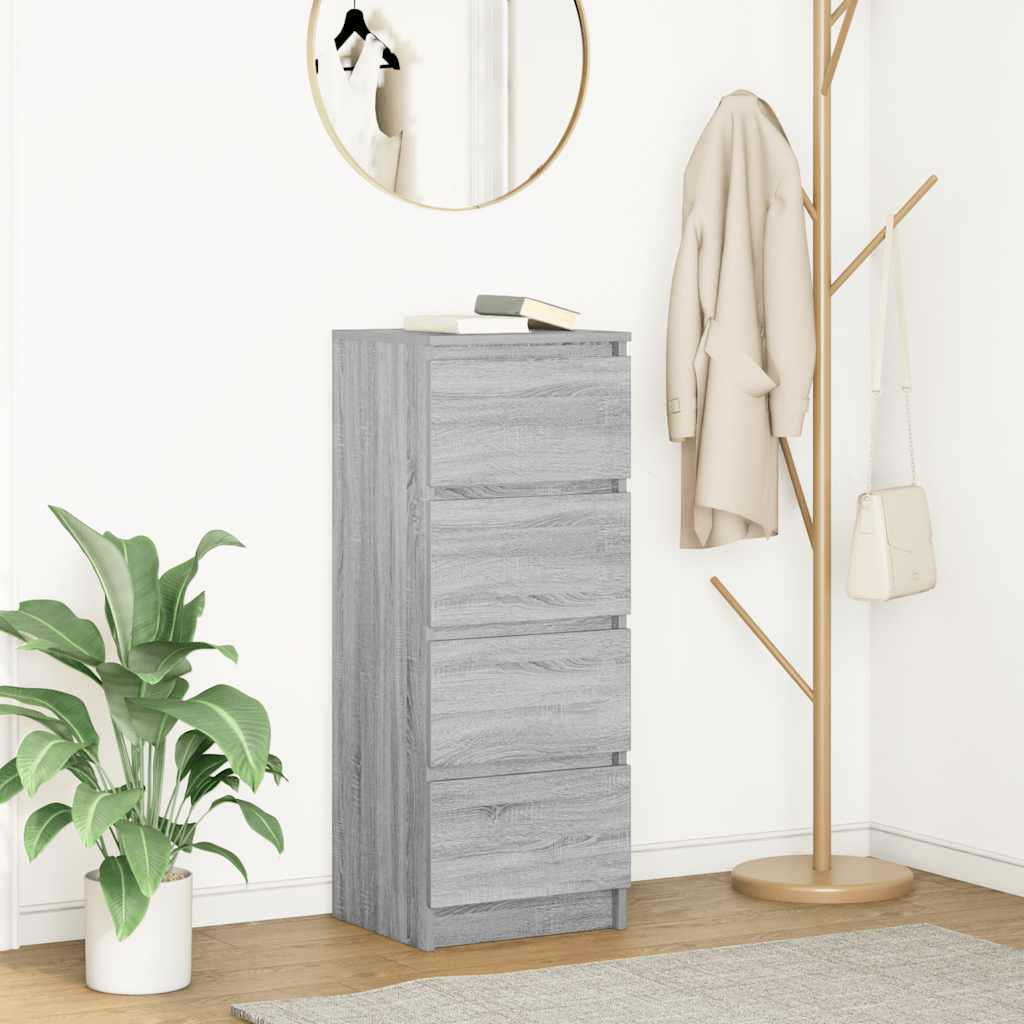 Komoda Dymový Dub 37,5X35X99 Cm Spracované Drevo