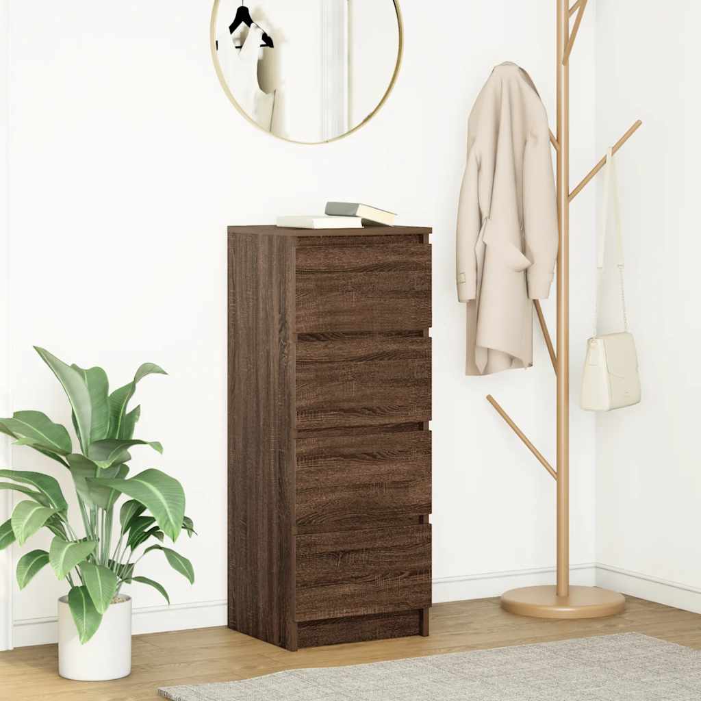Komoda Dymový Dub 37,5X35X99 Cm Spracované Drevo