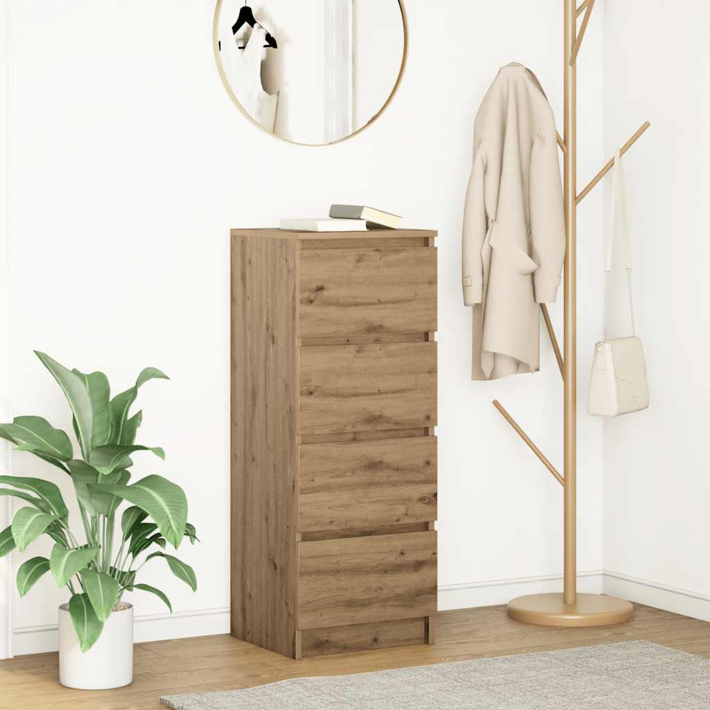 Komoda Dymový Dub 37,5X35X99 Cm Spracované Drevo